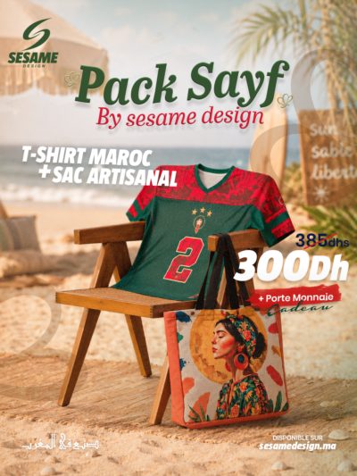 PACK DUO T-shirt Maroc + Sac Artisanal